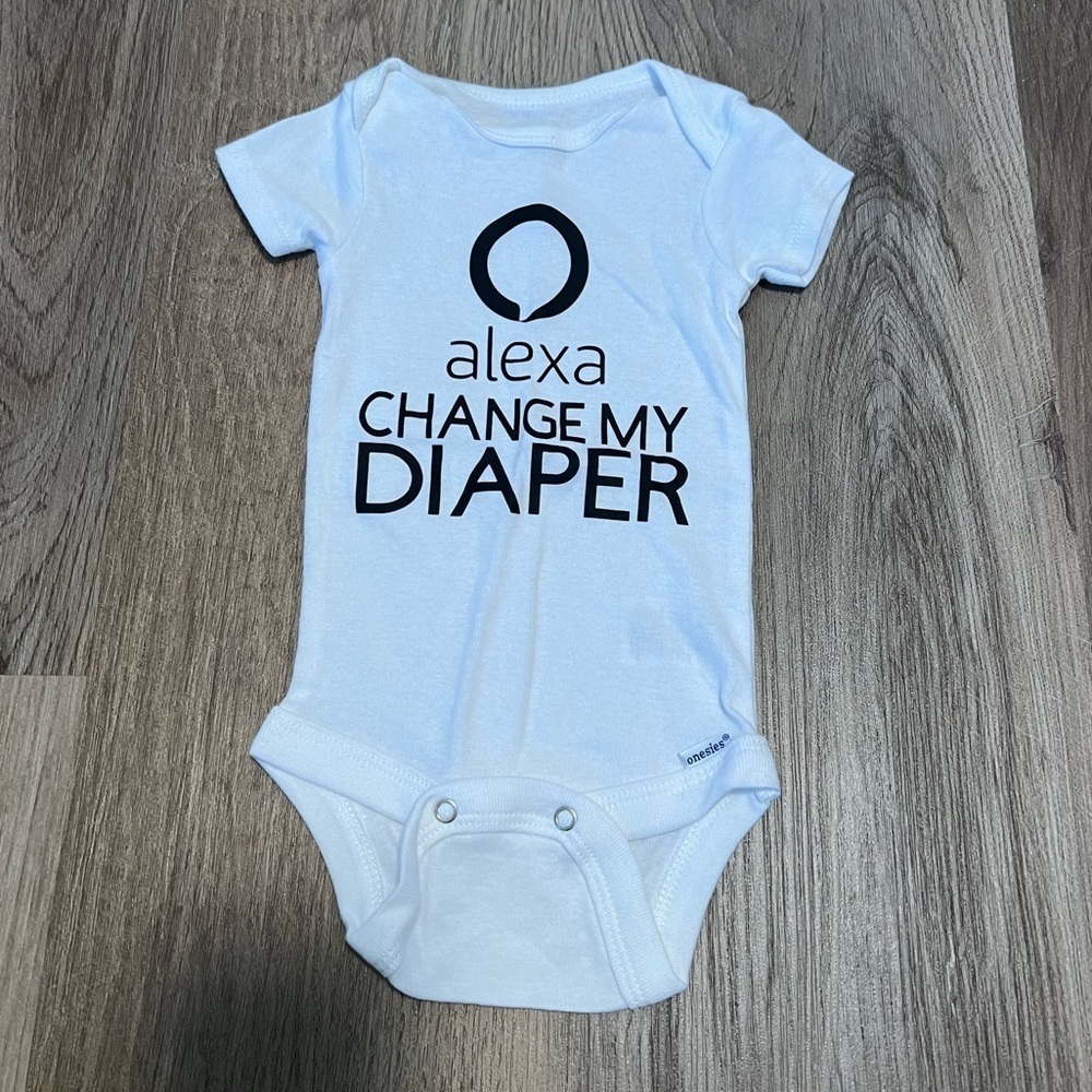 Gerber "Alexa Change my Diaper" Short Sleeved Onesie